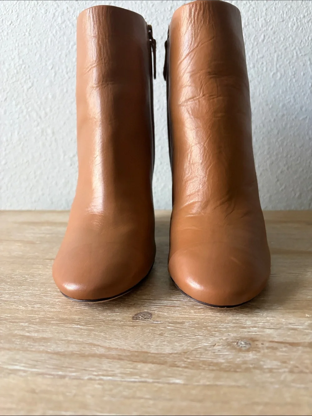 Tory Burch Grove Leather Block Heel Ankle Boot in Cognac